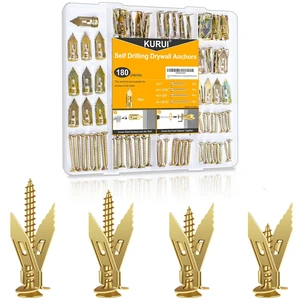 180Pcs Self Drilling Drywall Anchors with Screws Kit, Fixion Tools Metal & Heavy Duty Grip Anchors for Wall, Sheetrock, Expansion Assorted Sizes Anchor for Picture Frames, Shelves & Home Decor 180Pcs Self Drilling Drywall Anchors with Screws Kit, Fixion Tools Metal & Heavy Duty Grip Anchors for Wall, Sheetrock, Expansion Assorted Sizes Anchor for Picture Frames, Shelves & Home Decor
