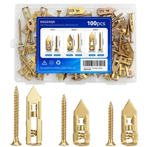 100pcs Self Drilling Drywall Anchors with Screws Kit, 50 Sheetrock Anchors & 50 Screws, 3 Sizes,No Pre-Drilling Required, for Wall Decor, Shelves, Pictures Hanging 100pcs Self Drilling Drywall Anchors with Screws Kit, 50 Sheetrock Anchors & 50 Screws, 3 Sizes,No Pre-Drilling Required, for Wall Decor, Shelves, Pictures Hanging