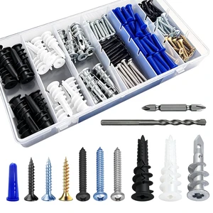 Self-Drilling Drywall Anchors and Screws Kit, 182 Count | Self-Drilling Plastic & Zinc Alloy Anchors Plus Expansion Anchor with Pan and Flat Head Screws, Drill BitDriver Bit Included Self-Drilling Drywall Anchors and Screws Kit, 182 Count | Self-Drilling Plastic & Zinc Alloy Anchors Plus Expansion Anchor with Pan and Flat Head Screws, Drill BitDriver Bit Included