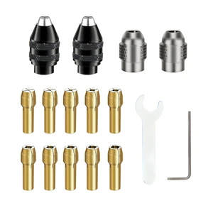 Drill Chuck Collet Set for Dremel, 16PCS 0.8-3.2mm Replacement 4486 Drill Keyless Bit Chuck Shank Rotary Tool Quick Change Adapter Drill Chuck Collet Set for Dremel, 16PCS 0.8-3.2mm Replacement 4486 Drill Keyless Bit Chuck Shank Rotary Tool Quick Change Adapter