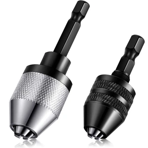 Drill Chuck Adapter Keyless 1/4 Inch Hex Shank Drill Chuck, 2 Pcs | Drill Chuck Adapter Hex Shank Chuck Bit Keyless Fast Change Converter Extension in 0.3-6.5 mm, 0.3-3.6 mm for Tool Attachment Drill Chuck Adapter Keyless 1/4 Inch Hex Shank Drill Chuck, 2 Pcs | Drill Chuck Adapter Hex Shank Chuck Bit Keyless Fast Change Converter Extension in 0.3-6.5 mm, 0.3-3.6 mm for Tool Attachment
