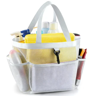 Mesh Shower Caddy Portable for College Dorm Room Essentials with 8 Pockets, Shower Bag for Beach, Swimming, Gym, Travel, Bathroom(All white) Mesh Shower Caddy Portable for College Dorm Room Essentials with 8 Pockets, Shower Bag for Beach, Swimming, Gym, Travel, Bathroom(All white)