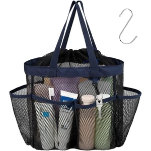 2-Handle Shower Bag for Dorm | 8 Deep Pockets, S-Hook, Quick-Dry Mesh, College Dorm Room Essentials for Girls, Camping, Gym, Travel & Bathroom, Dark Blue 2-Handle Shower Bag for Dorm | 8 Deep Pockets, S-Hook, Quick-Dry Mesh, College Dorm Room Essentials for Girls, Camping, Gym, Travel & Bathroom, Dark Blue