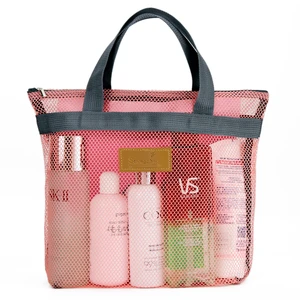 Mesh Shower Caddy Bag Portable Hanging Toiletry and Bath Organizer with Zipper for Travel, Swimming, Gym, Camping, College Dorms, Beach (Pink) Mesh Shower Caddy Bag Portable Hanging Toiletry and Bath Organizer with Zipper for Travel, Swimming, Gym, Camping, College Dorms, Beach (Pink)