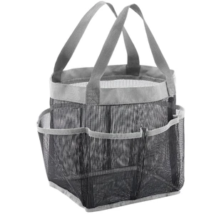 1 Pack, Grey | 2 Handles, Freestanding, Quick Dry Tote Bag, 7 Pockets, Ideal for Toiletry, Bathroom, Beach, Swimming, Gym, Camping, Travel 1 Pack, Grey | 2 Handles, Freestanding, Quick Dry Tote Bag, 7 Pockets, Ideal for Toiletry, Bathroom, Beach, Swimming, Gym, Camping, Travel