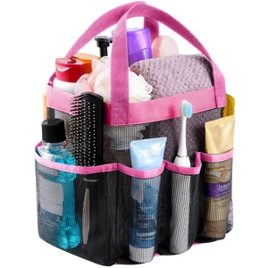 1 Pack, Pink | 2 Handles, Freestanding, Quick Dry Tote Bag, 7 Pockets, Ideal for Toiletry, Bathroom, Beach, Swimming, Gym, Camping, Travel 1 Pack, Pink | 2 Handles, Freestanding, Quick Dry Tote Bag, 7 Pockets, Ideal for Toiletry, Bathroom, Beach, Swimming, Gym, Camping, Travel