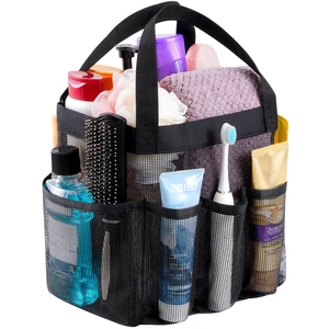 1 Pack, Black | 2 Handles, Freestanding, Quick Dry Tote Bag, 7 Pockets, Ideal for Toiletry, Bathroom, Beach, Swimming, Gym, Camping, Travel 1 Pack, Black | 2 Handles, Freestanding, Quick Dry Tote Bag, 7 Pockets, Ideal for Toiletry, Bathroom, Beach, Swimming, Gym, Camping, Travel