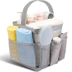 9 Pockets,Large-Capacity Shower Basket,Quick Dry Toiletry Tote Bag for Women,Outdoor Gym,Travel,Swim,Beach Camping Essentials-Grey 9 Pockets,Large-Capacity Shower Basket,Quick Dry Toiletry Tote Bag for Women,Outdoor Gym,Travel,Swim,Beach Camping Essentials-Grey