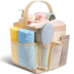 9 Pockets,Large-Capacity Shower Basket,Quick Dry Toiletry Tote Bag for Women,Outdoor Gym,Travel,Swim,Beach Camping Essentials-Beige 9 Pockets,Large-Capacity Shower Basket,Quick Dry Toiletry Tote Bag for Women,Outdoor Gym,Travel,Swim,Beach Camping Essentials-Beige
