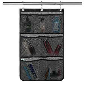 Mesh Shower Caddy Hanging Organizer with 7 Pockets and Hooks, Portable Quick Dry Bathroom Storage for College Dorm, Cruise, RV, Gym, Travel Toiletry Bag, Black, 1 Pack Mesh Shower Caddy Hanging Organizer with 7 Pockets and Hooks, Portable Quick Dry Bathroom Storage for College Dorm, Cruise, RV, Gym, Travel Toiletry Bag, Black, 1 Pack