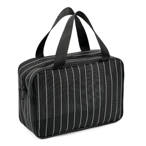 Mesh Shower Caddy Bag for Bathroom Gym Camping Portable Travel Mesh Toiletry Bag for Women Men (Large Black with White Stripes) Mesh Shower Caddy Bag for Bathroom Gym Camping Portable Travel Mesh Toiletry Bag for Women Men (Large Black with White Stripes)