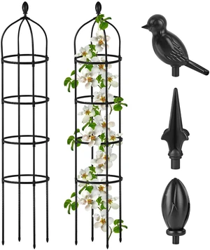 Garden Obelisk Trellis for Climbing Plants Outdoor 6 Ft Rose Bush Round Trellis for Pots Rustproof Metal Pipe with Plastic Coated Plant Flower Trellises for Clematis Vine Jasmine Support Garden Obelisk Trellis for Climbing Plants Outdoor 6 Ft Rose Bush Round Trellis for Pots Rustproof Metal Pipe with Plastic Coated Plant Flower Trellises for Clematis Vine Jasmine Support