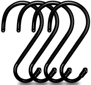 4 Pack Large S Hooks for Hanging Heavy Duty, 6 inch Non Slip Vinyl Coated Metal Closet S Hooks for Hanging Kitchen Utensil Pot Pan Cups Clothes Jeans Towels Hats Bags Plants (Black) 4 Pack Large S Hooks for Hanging Heavy Duty, 6 inch Non Slip Vinyl Coated Metal Closet S Hooks for Hanging Kitchen Utensil Pot Pan Cups Clothes Jeans Towels Hats Bags Plants (Black)