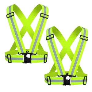 Reflective Safety Vest 2pcs - High Visibility Vest Adjustable Straps for Outdoor Jogging, Cycling, Walking and Riding Reflective Safety Vest 2pcs - High Visibility Vest Adjustable Straps for Outdoor Jogging, Cycling, Walking and Riding