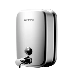 Bertreno Commercial Soap Dispenser Wall Mount Stainless Steel Soap Dispensers Liquid Manual Anti-Leak Pump Hand Soap Dispenser for Bathroom Kitchen Silver (17 fl.oz./500ml) Bertreno Commercial Soap Dispenser Wall Mount Stainless Steel Soap Dispensers Liquid Manual Anti-Leak Pump Hand Soap Dispenser for Bathroom Kitchen Silver (17 fl.oz./500ml)