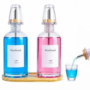 11.8OZ Glass Mouthwash Dispenser for Bathroom, Mouth Wash Container Bottle | VEGEVIGI Mouth Wash Dispensers, MouthWash Holder Decanter for Kids and Adults 11.8OZ Glass Mouthwash Dispenser for Bathroom, Mouth Wash Container Bottle | VEGEVIGI Mouth Wash Dispensers, MouthWash Holder Decanter for Kids and Adults