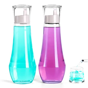 Mouthwash Dispenser For Bathroom, Glass Mouth Wash Dispensers With Cup, Mouthwash Container Bottle Holder For Adults/Kid, 8.8 OZ, Set Of 2 Mouthwash Dispenser For Bathroom, Glass Mouth Wash Dispensers With Cup, Mouthwash Container Bottle Holder For Adults/Kid, 8.8 OZ, Set Of 2