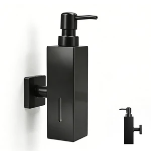 Black Soap Dispenser, Wall-Mounted 304 Stainless Steel Liquid Soap Dispenser for Kitchen and Bathroom Black Soap Dispenser, Wall-Mounted 304 Stainless Steel Liquid Soap Dispenser for Kitchen and Bathroom
