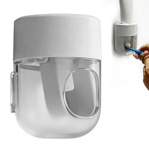 Toothpaste Dispenser, Automatic Squeezer, Multi-Functional No-Drill Wall-Mounted, White Toothpaste Dispenser, Automatic Squeezer, Multi-Functional No-Drill Wall-Mounted, White
