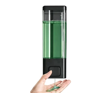 Black Plastic Manual Hand Soap Dispenser Wall Mount 11.8oz / 350ml | Kitchen Bathroom Soap Dispenser for Liquid Containers Shampoo Gel Chamber Hotel Restaurant, No Drill & Drill Installation Black Plastic Manual Hand Soap Dispenser Wall Mount 11.8oz / 350ml | Kitchen Bathroom Soap Dispenser for Liquid Containers Shampoo Gel Chamber Hotel Restaurant, No Drill & Drill Installation