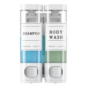 Shampoo and Conditioner Dispenser, Shower Soap Dispenser Wall Mounted, Shampoo Dispenser for Shower Wall No Drill, Bathroom Body Wash Dispenser 2 * 350ml White 2 Chamber Shampoo and Conditioner Dispenser, Shower Soap Dispenser Wall Mounted, Shampoo Dispenser for Shower Wall No Drill, Bathroom Body Wash Dispenser 2 * 350ml White 2 Chamber