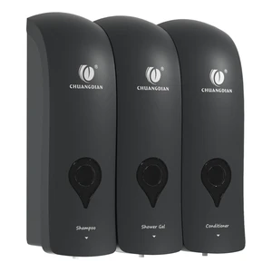 Shampoo and Conditioner Dispenser for Shower, 3 Chamber, No Drill, Black | 3×300ml, Wall Mounted, Refillable Body Wash Dispenser, For Bathroom Kitchen Hotel Home Gym Shampoo and Conditioner Dispenser for Shower, 3 Chamber, No Drill, Black | 3×300ml, Wall Mounted, Refillable Body Wash Dispenser, For Bathroom Kitchen Hotel Home Gym