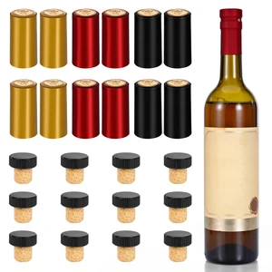 30 Pcs Wine Sealer for Wine Bottles - Bottle Sealer for Cruise | Plastic Heat Shrink Cap & Wood Cork Stopper with Plastic Top for Regular Wine Bottle 30 Pcs Wine Sealer for Wine Bottles - Bottle Sealer for Cruise | Plastic Heat Shrink Cap & Wood Cork Stopper with Plastic Top for Regular Wine Bottle
