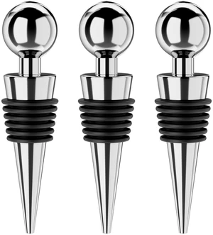 Wine Stoppers for Wine Bottles 3Pcs Vacuum Wine Bottle Stopper with Silicone Reusable Wine Corks, Leak proof Keep Fresh Suitable for Standard (Silver, 3 Pack) Wine Stoppers for Wine Bottles 3Pcs Vacuum Wine Bottle Stopper with Silicone Reusable Wine Corks, Leak proof Keep Fresh Suitable for Standard (Silver, 3 Pack)