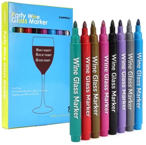 Metallic Wine Glass Markers 8Pcs, Non-Toxic, Food-Safe, Dishwasher-Safe, Wine Glass Marker Pens for Ceramic Plates, Parties & Weddings Metallic Wine Glass Markers 8Pcs, Non-Toxic, Food-Safe, Dishwasher-Safe, Wine Glass Marker Pens for Ceramic Plates, Parties & Weddings