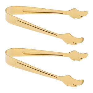 2 Pack Gold Ice Tongs, 304 Stainless Steel Mini Sugar Tongs | Small Serving Tong for Coffee Bar, Tea Party, Desserts Party and Ice Bucket 2 Pack Gold Ice Tongs, 304 Stainless Steel Mini Sugar Tongs | Small Serving Tong for Coffee Bar, Tea Party, Desserts Party and Ice Bucket