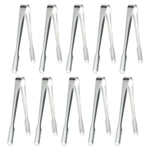 10pcs Ice Tongs for Ice Bucket Stainless Steel Clips for Cocktails Whiskey Iced Tea Sugar Cubes Home Kitchen and Bar Serving 5.90in 10pcs Ice Tongs for Ice Bucket Stainless Steel Clips for Cocktails Whiskey Iced Tea Sugar Cubes Home Kitchen and Bar Serving 5.90in