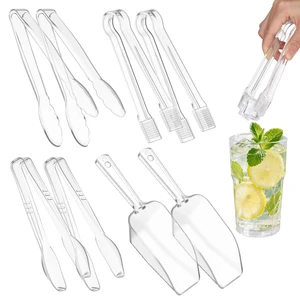 16 Pcs Plastic Ice Tongs and Scoops Set for Ice Bucket 6'' 8.5'' Clear Mini Kitchen Serving Tongs and Scoops for Buffet Freezer Coffee Sugar Bar Supplies Party Wedding BBQ Restaurant 16 Pcs Plastic Ice Tongs and Scoops Set for Ice Bucket 6'' 8.5'' Clear Mini Kitchen Serving Tongs and Scoops for Buffet Freezer Coffee Sugar Bar Supplies Party Wedding BBQ Restaurant