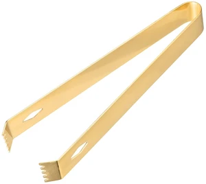 Stainless Steel Ice Tong, 6.3" x 0.8" Mini Serving Tongs Sugar Tongs for Ice Bucket Cube Sugar Cube Bar Coffee Bar Kitchen, Gold Stainless Steel Ice Tong, 6.3" x 0.8" Mini Serving Tongs Sugar Tongs for Ice Bucket Cube Sugar Cube Bar Coffee Bar Kitchen, Gold