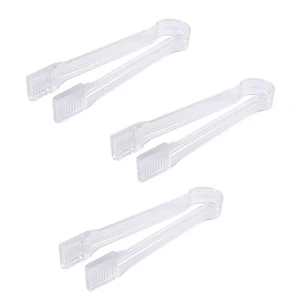 3 Pcs Mini Clear Plastic Ice Tongs, 6.3 Inch Sugar Tongs Serving Tongs for Tea Coffee Appetizers Desserts Buffet, Perfect for Party Bar Kitchen 3 Pcs Mini Clear Plastic Ice Tongs, 6.3 Inch Sugar Tongs Serving Tongs for Tea Coffee Appetizers Desserts Buffet, Perfect for Party Bar Kitchen
