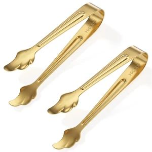 2 PCS Mini Tongs for Appetizer, Stainless Steel Ice Tongs Gold Small Party Dessert Tong Mini Sugar Tong for Coffee Bar, Desserts, Tea, Party, Ice Bucket, Appetizers 2 PCS Mini Tongs for Appetizer, Stainless Steel Ice Tongs Gold Small Party Dessert Tong Mini Sugar Tong for Coffee Bar, Desserts, Tea, Party, Ice Bucket, Appetizers