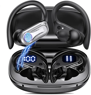 Wireless Headphones Sports Bluetooth 6.1 Earbuds | 90H Playtime, Ear Buds with Hooks, Noise Canceling, LED Power Display with Charging Case, IPX7 Waterproof Wireless Headphones Sports Bluetooth 6.1 Earbuds | 90H Playtime, Ear Buds with Hooks, Noise Canceling, LED Power Display with Charging Case, IPX7 Waterproof