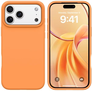 Compatible with iPhone 17 Pro Max Case 6.9 Inch Liquid Silicone Soft Gel Rubber Slim Thin Microfiber Lining Cushion Texture Cover Shockproof Protective Phone Case for iPhone 17 Pro Max, Orange Compatible with iPhone 17 Pro Max Case 6.9 Inch Liquid Silicone Soft Gel Rubber Slim Thin Microfiber Lining Cushion Texture Cover Shockproof Protective Phone Case for iPhone 17 Pro Max, Orange