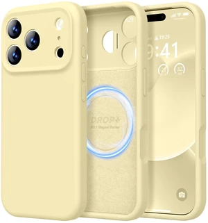 Magnetic for iPhone 17 Pro Case Silicone, Creamy Yellow | Compatible with Magsafe, Camera Protection, Soft Microfiber Lining, Slim Shockproof Protective Case for iPhone 17 Pro Magnetic for iPhone 17 Pro Case Silicone, Creamy Yellow | Compatible with Magsafe, Camera Protection, Soft Microfiber Lining, Slim Shockproof Protective Case for iPhone 17 Pro