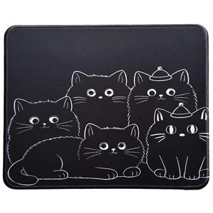 Cute Black Cats Mouse Pad with Stitched Edge Washable Cat Design Mousepad with Non-Slip Rubber Base for Home Office Laptop Computer Soft & Comfortable Mat Desk Accessories Cute Black Cats Mouse Pad with Stitched Edge Washable Cat Design Mousepad with Non-Slip Rubber Base for Home Office Laptop Computer Soft & Comfortable Mat Desk Accessories
