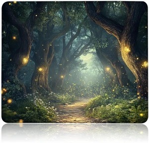 Forest with Winding Paths Mouse Pad Non-Slip Rubber Base Mousepad with Stitched Edge Square Mouse Mat for Computers Laptop Home Office, 9.5x8 Inches Forest with Winding Paths Mouse Pad Non-Slip Rubber Base Mousepad with Stitched Edge Square Mouse Mat for Computers Laptop Home Office, 9.5x8 Inches