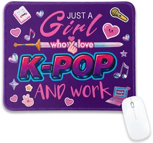 Kpop Purple Mouse Pad,Cute Mouse Pads for Women and Kpop Fans,Portable Office Work and Study Non-Slip Rubber Base Wireless Mouse Pad for Laptop,Unique Mouse Pad for K-Pop Lovers Kpop Purple Mouse Pad,Cute Mouse Pads for Women and Kpop Fans,Portable Office Work and Study Non-Slip Rubber Base Wireless Mouse Pad for Laptop,Unique Mouse Pad for K-Pop Lovers