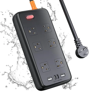 Outdoor Power Strip Weatherproof, 6FT Extension Cord with 6 AC & 4 USB | 1625W/13A, 2USB A&2USB C, IPX6 Waterproof, Electric Shockproof & Overload Protection, Wall Mountable for Indoor and Outdoor Outdoor Power Strip Weatherproof, 6FT Extension Cord with 6 AC & 4 USB | 1625W/13A, 2USB A&2USB C, IPX6 Waterproof, Electric Shockproof & Overload Protection, Wall Mountable for Indoor and Outdoor