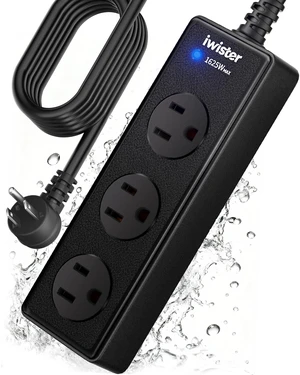 Outdoor Power Strip Weatherproof, 5FT Extension Cord, 3 AC Outlets | 1625W/13A,IPX6 Waterproof Extension Cord for Backyard, Patio, Home Office, Garage, Workshop, Camping,Pool, Wall Mountable Outdoor Power Strip Weatherproof, 5FT Extension Cord, 3 AC Outlets | 1625W/13A,IPX6 Waterproof Extension Cord for Backyard, Patio, Home Office, Garage, Workshop, Camping,Pool, Wall Mountable