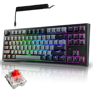Phantom+ Elite 87 Key RGB Mechanical Gaming Keyboard | 3 Mode Wireless Bluetooth 5.0 2.4GHz & USB C Wired | Hot Swappable 5 Pin | Double Shot PBT Keycaps | Wraith Red Switch - Black Phantom+ Elite 87 Key RGB Mechanical Gaming Keyboard | 3 Mode Wireless Bluetooth 5.0 2.4GHz & USB C Wired | Hot Swappable 5 Pin | Double Shot PBT Keycaps | Wraith Red Switch - Black