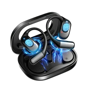 Open Ear Headphones Bluetooth Wireless Over Ear Earbuds(Black) | Ergonomic Earhook Ear Buds,Led Power Display,80h Playtime,Noise Canceling Headset for Workout,Sports,Cycling,Running,Business Open Ear Headphones Bluetooth Wireless Over Ear Earbuds(Black) | Ergonomic Earhook Ear Buds,Led Power Display,80h Playtime,Noise Canceling Headset for Workout,Sports,Cycling,Running,Business