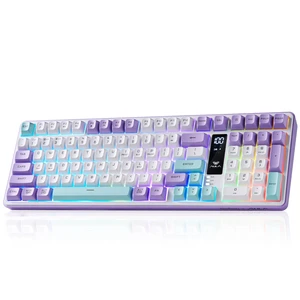 Aula S99pro V2 Wireless Gaming Keyboard,Silent Computer Creamy Keyboard | Membrane Purple Keyboard with Number Pad,Tri-Mode Bluetooth/2.4GHz/USB-C,16.8mil RGB Backlit,Media Digital Screen,4000mAh Aula S99pro V2 Wireless Gaming Keyboard,Silent Computer Creamy Keyboard | Membrane Purple Keyboard with Number Pad,Tri-Mode Bluetooth/2.4GHz/USB-C,16.8mil RGB Backlit,Media Digital Screen,4000mAh