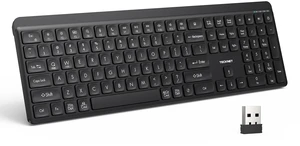 Bluetooth Keyboard Rechargeable, 2.4G Wireless Keyboard Full Size | Quiet Typing, Ergonomic Cordless Silent Computer Keyboard, Spill-Resistant,, Stable Connection for PC/Laptop/Computer Bluetooth Keyboard Rechargeable, 2.4G Wireless Keyboard Full Size | Quiet Typing, Ergonomic Cordless Silent Computer Keyboard, Spill-Resistant,, Stable Connection for PC/Laptop/Computer