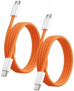 USB C to USB C Cable 3.3ft,Type C Fast Charging Cord 2 Pack | Orange Nylon Braided 60W Cord,for iPhone 17 16 15 Pro Max/16 15 Pro/16 15,iPad Pro/Air,MacBook,2-Pack USBC Cable USB C to USB C Cable 3.3ft,Type C Fast Charging Cord 2 Pack | Orange Nylon Braided 60W Cord,for iPhone 17 16 15 Pro Max/16 15 Pro/16 15,iPad Pro/Air,MacBook,2-Pack USBC Cable