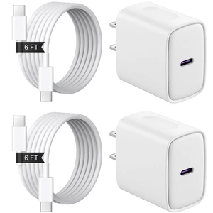 iPhone 17 16 15 Charger Fast Charging 2+2Pack USB C Charger with 6FT Cable | PD 20W Fast Charging for iPhone 17/17 Air/17 Pro/17 Pro Max/ iPhone 16/15 Series, iPad Pro/AirPods iPhone 17 16 15 Charger Fast Charging 2+2Pack USB C Charger with 6FT Cable | PD 20W Fast Charging for iPhone 17/17 Air/17 Pro/17 Pro Max/ iPhone 16/15 Series, iPad Pro/AirPods