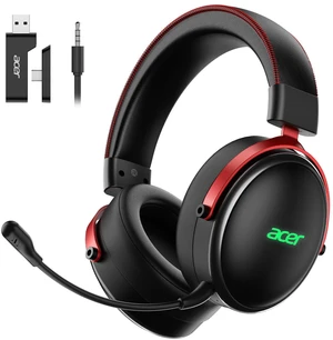 Gaming Headset with Aluminum Frame for PS5, PS4, Switch - Black | Tri-Mode(2.4GHz/Bluetooth/Wired) Gaming Headphones with ENC Mic, Stereo Sound, 40H Battery, Green Light, 50mm Driver Gaming Headset with Aluminum Frame for PS5, PS4, Switch - Black | Tri-Mode(2.4GHz/Bluetooth/Wired) Gaming Headphones with ENC Mic, Stereo Sound, 40H Battery, Green Light, 50mm Driver